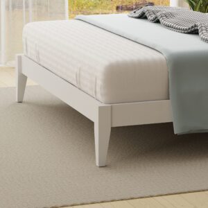 Glenwillow Home Farmhouse Solid Wood Platform Bed in Queen - Gloss White