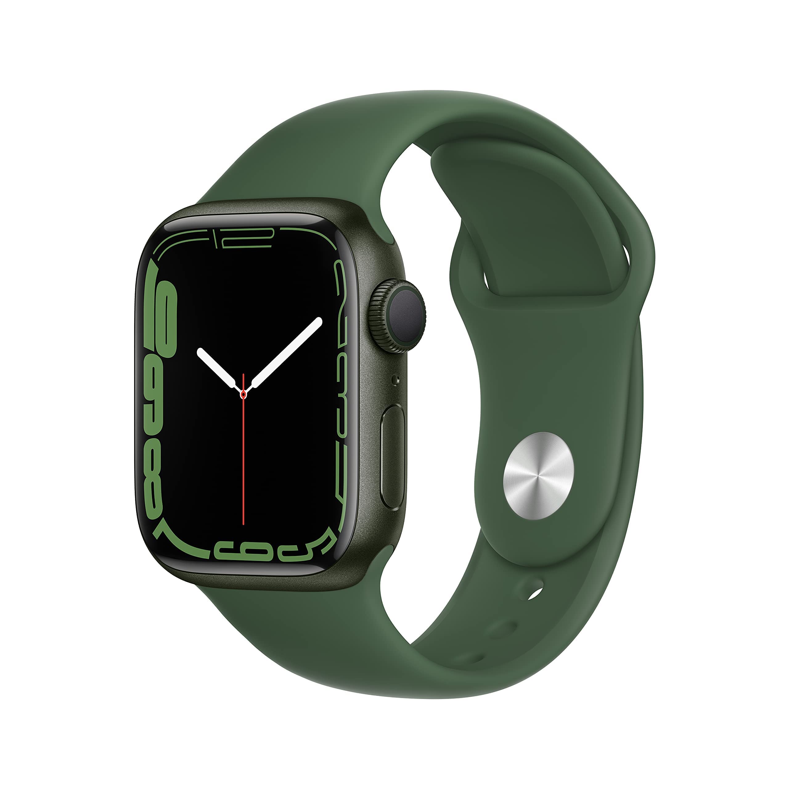 Apple Watch Series 7 (GPS, 41MM) - Green Aluminum Case with Clover Sport Band (Renewed Premium)