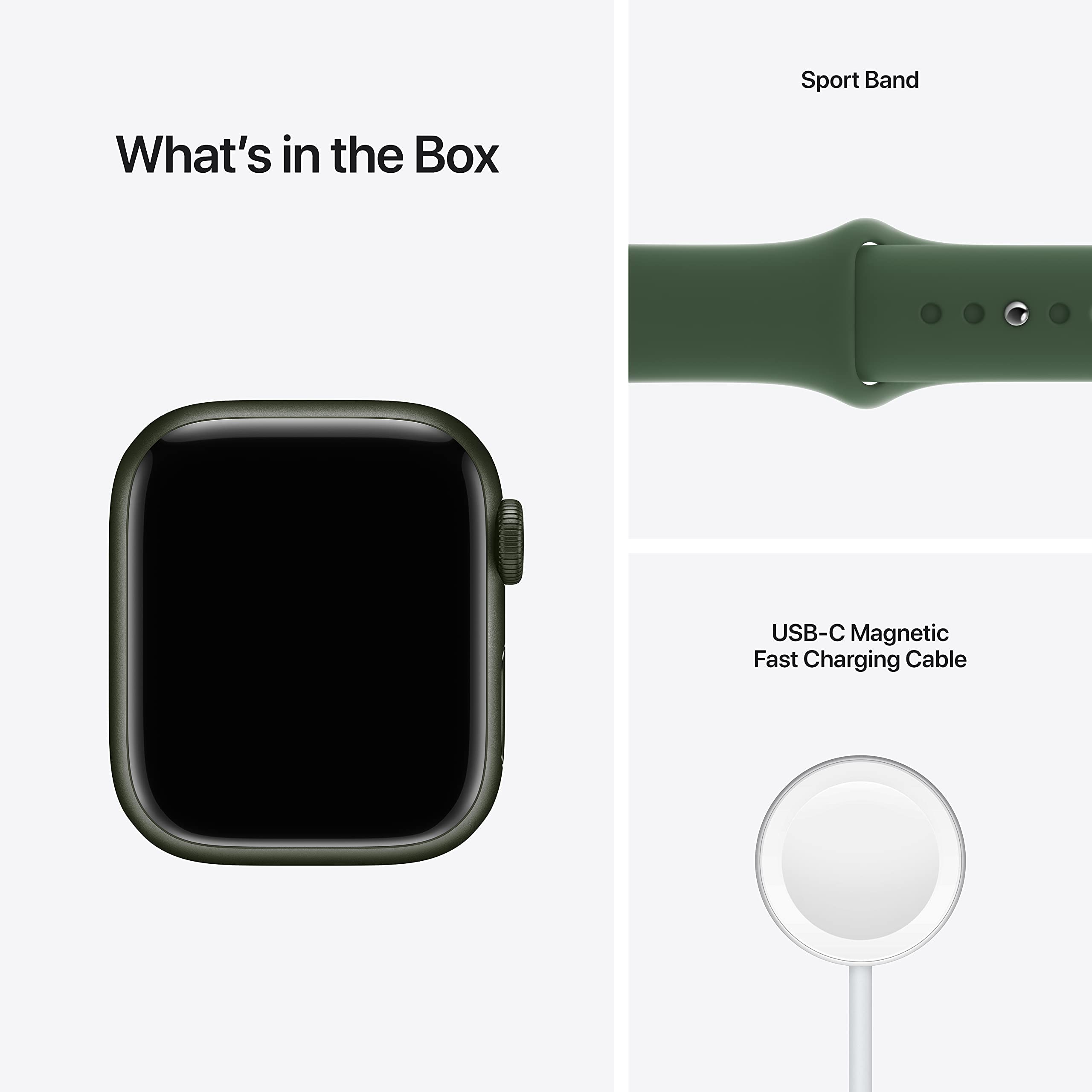 Apple Watch Series 7 (GPS, 41MM) - Green Aluminum Case with Clover Sport Band (Renewed Premium)