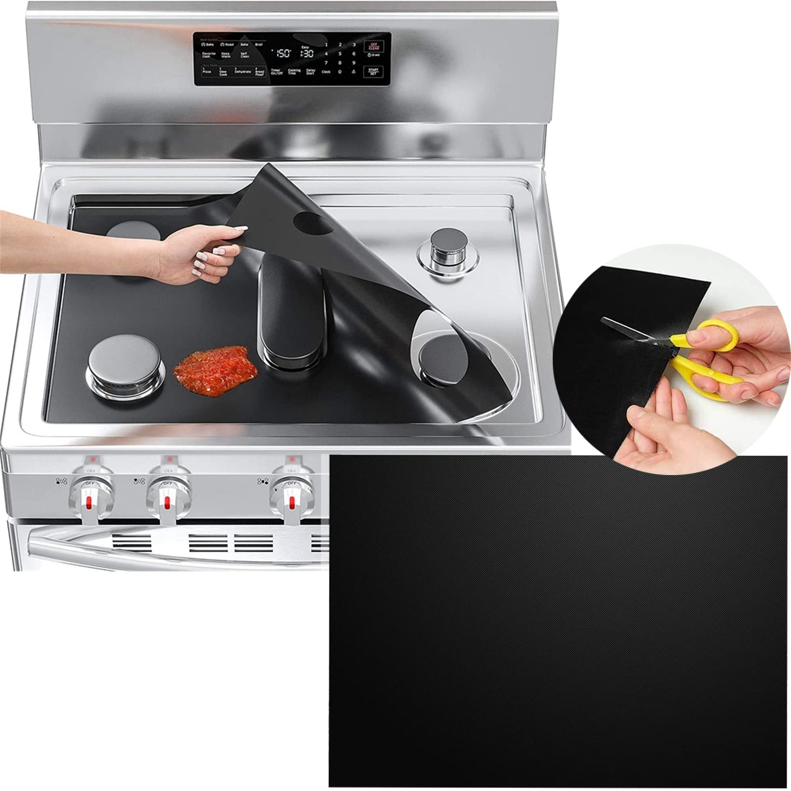 DAORDAER Stove Covers for Gas Burners, Stove Top Cover Cropped Easy Clean Reusable Stove Protector Liners Non Stick Washable Liner Gas Stove Burner Covers Fits Most Gas Range,27x16.7in