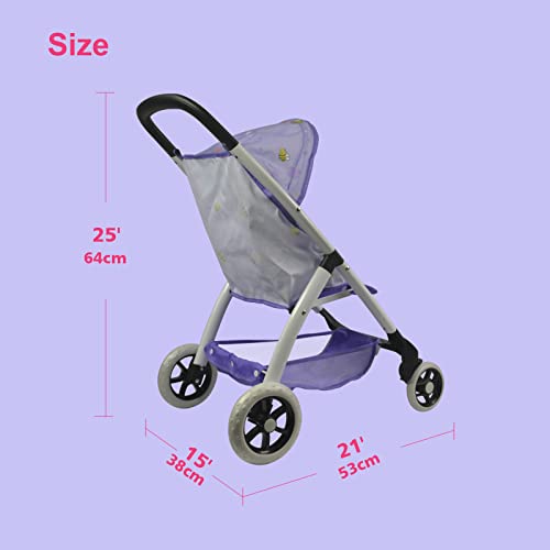 Baby Doll Stroller for 18 inches American Girl Dolls with Multi Function. (DA422-PURPLE)…