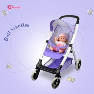 Baby Doll Stroller for 18 inches American Girl Dolls with Multi Function. (DA422-PURPLE)…