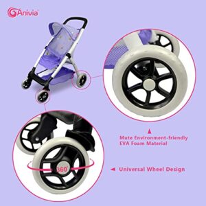 Baby Doll Stroller for 18 inches American Girl Dolls with Multi Function. (DA422-PURPLE)…