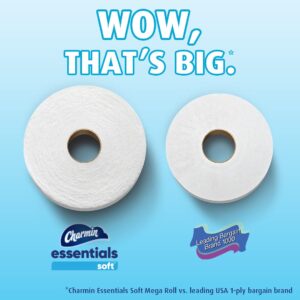 Charmin Essentials Soft Toilet Paper, 9 Mega Rolls = 36 Regular Rolls