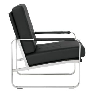 Studio Designs Home Allure Blended Leather Accent Arm Chair, Chrome/Black