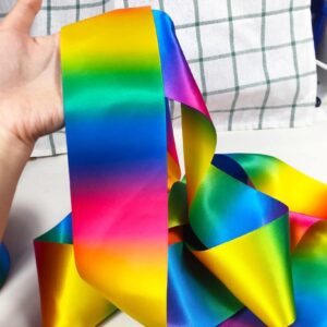 5 Yards/roll Satin Double-Sided Rainbow Ribbons Gift Wrapping DIY Handmade Christmas/New Year/Wedding Gift/Party Decor