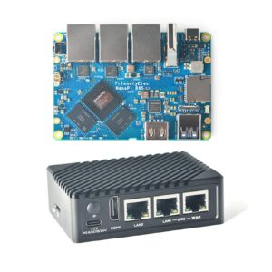 youyeetoo nanopi r6s mini router con custodia in metallo, 8gb lpddr4x 32gb emmc, rk3588s scheda di sviluppo, 6tops npu, supporto docker, tre porte ethernet, usb3.0 hdmi,m.2 nvme storage, pd power