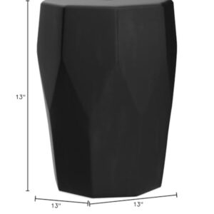 Signature Design by Ashley Rhysworth Contemporary Ceramic Indoor/Outdoor Stool, Black