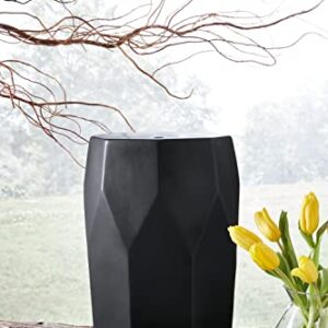 Signature Design by Ashley Rhysworth Contemporary Ceramic Indoor/Outdoor Stool, Black