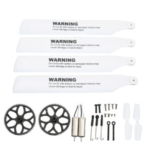 Longzhuo Motor Blade Gear Parts Kit, RC Aircraft Gear Screw Upgrade Kit, RC Helicopter Blades Motor Upgrade Kit, RC Helicopter Accessory for WLtoys XK K110s Remote Control Aircraft RC Helicopter Parts