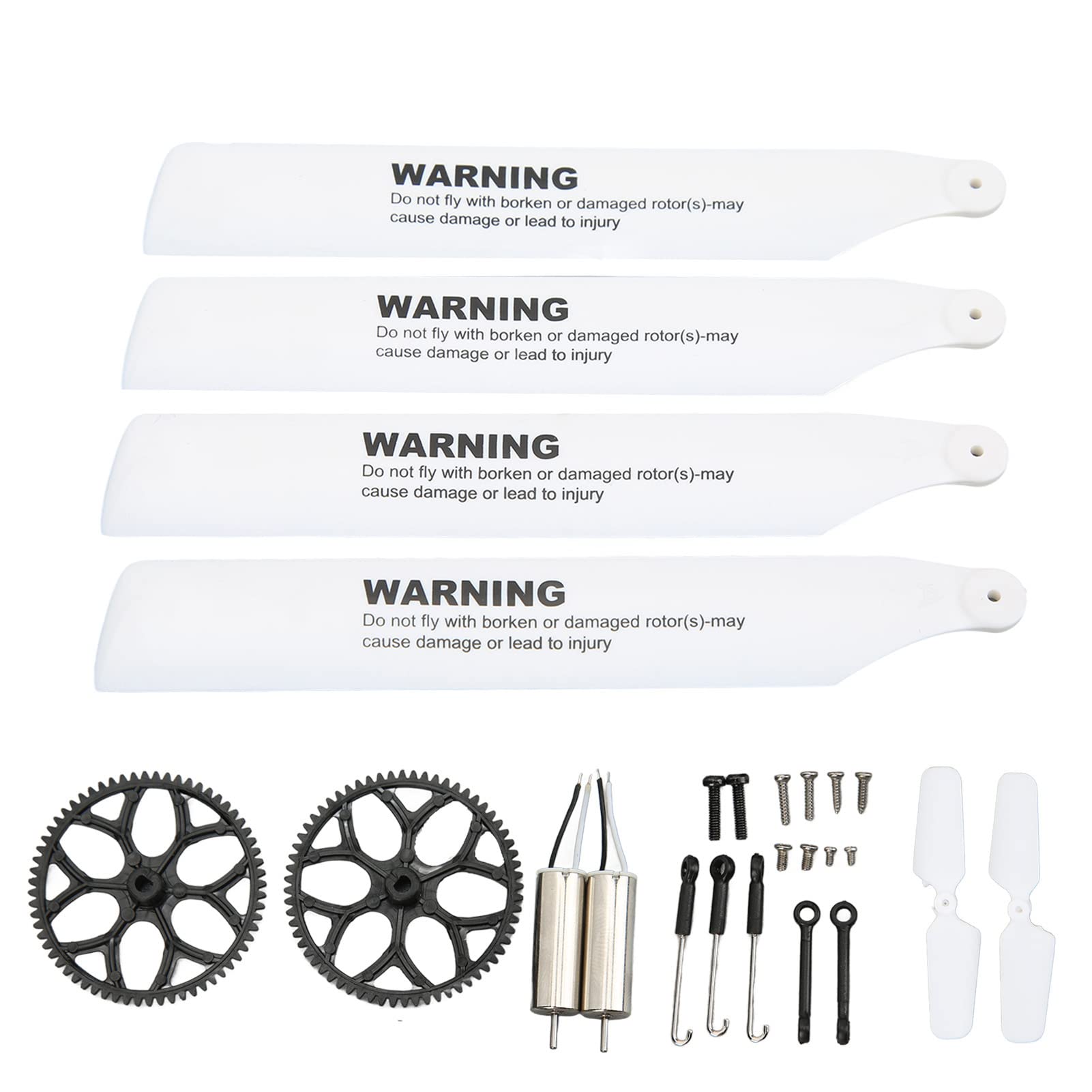 Longzhuo Motor Blade Gear Parts Kit, RC Aircraft Gear Screw Upgrade Kit, RC Helicopter Blades Motor Upgrade Kit, RC Helicopter Accessory for WLtoys XK K110s Remote Control Aircraft RC Helicopter Parts