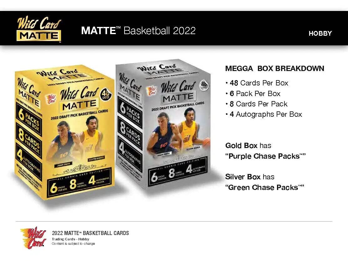 2022-2023 Wild Card Matte Basketball Mega 2-Box Lot