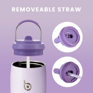 BOTTLE BOTTLE Stainless Steel Water Bottle with Straw and Lid,32oz Vacuum Insulated Water Bottle,Stay Cold for 24 Hrs, Hot for 12 Hrs, Leak-Proof Wide Mouth Water Bottles for Men and Women (purple)