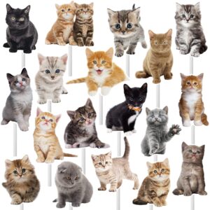 36pcs Baby Cat Cupcake Toppers Cute Cat Cupcake Toppers Kitten Pet Birthday Party Decoration for Kitty Cat Theme Birthday Party Baby Shower Supplies