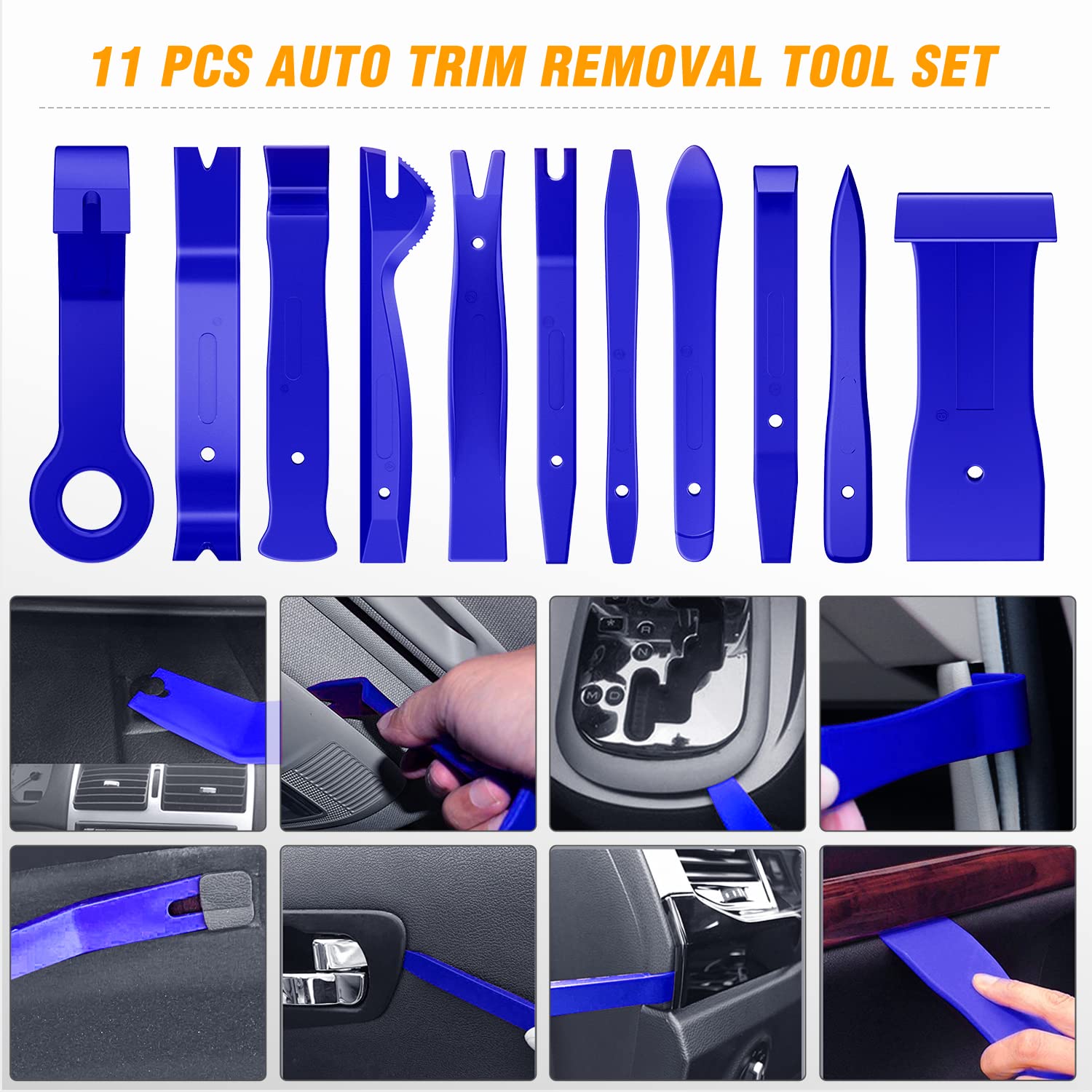 GOOACC 238Pcs Trim Removal Tool, Auto Push Pin Bumper Retainer Clip Set Fastener Terminal Remover Tool Adhesive Cable Clips Pry Kit Car Panel Radio Removal Auto Clip Pliers (GRC-207)