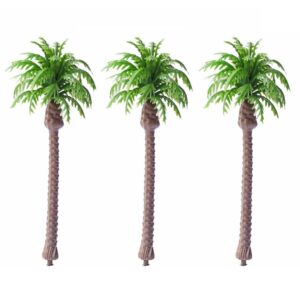 10 Pcs Miniature Coconut Trees Plastic Palm Tree Scenery Model for DIY Craft Projects Train Railways Architecture Landscape