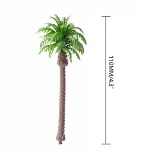 10 Pcs Miniature Coconut Trees Plastic Palm Tree Scenery Model for DIY Craft Projects Train Railways Architecture Landscape