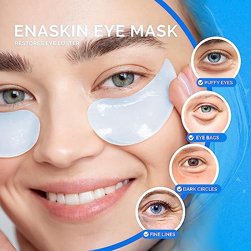 Enaskin Naturals Under Eye Patches for Dark Circles: 30 Pairs Retinol Collagen Eye Gels Mask - Reduce Wrinkles Puffy & Bags - Skin Treatment Pads - Anti Aging Moisturizer For Women (Blue)