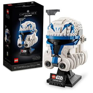 lego star wars captain rex helmet building set, the clone wars collectible model for adults, star wars memorabilia, 75349