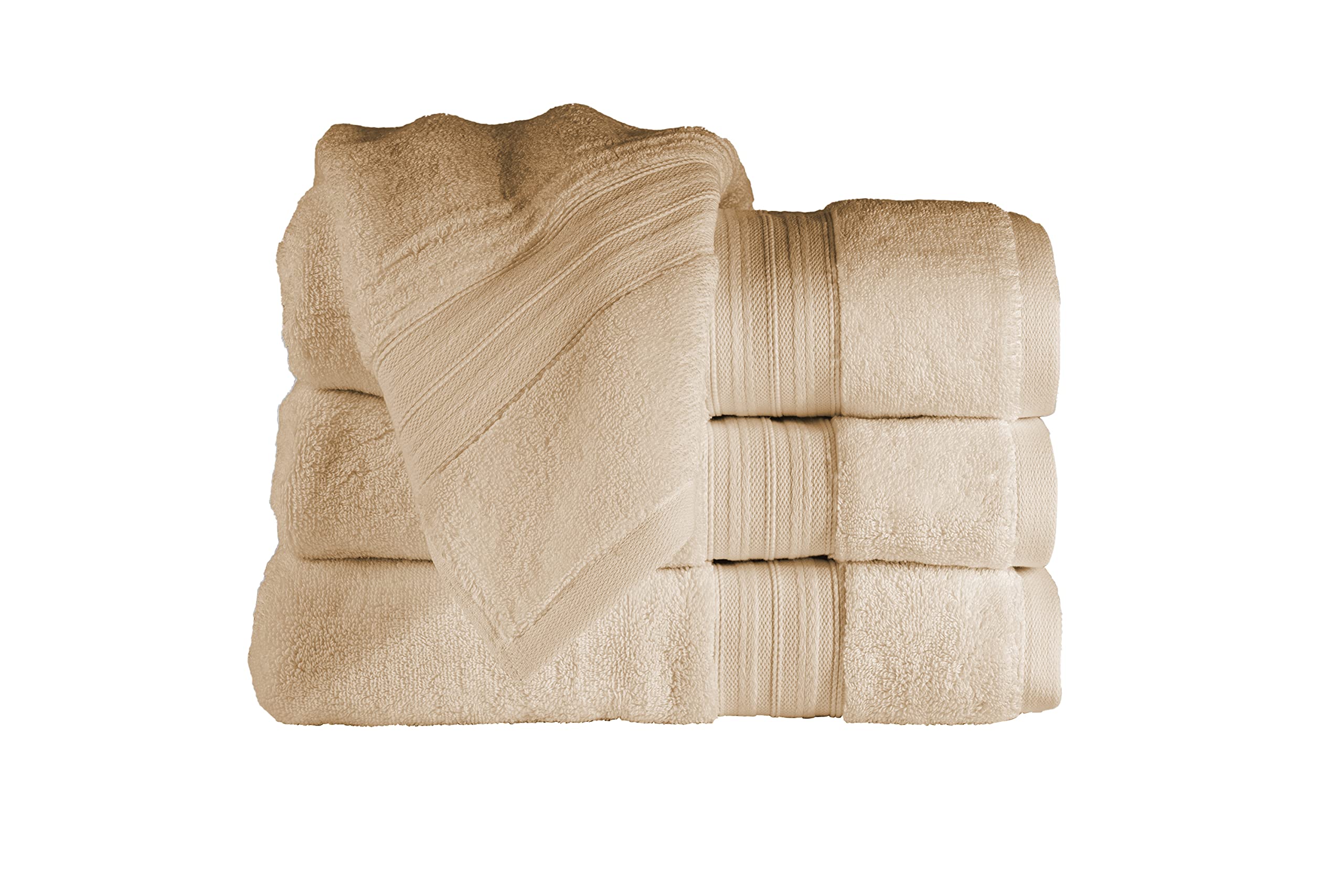 Bennett & Shea Home 4-Piece Luxury Bath Towels, Odor Resistant, 27 x 54 Premium Towels for Bathroom, Highly Absorbent and Quick Dry Bath Towels, Extra Soft Towel Set, (Shifting Sand)