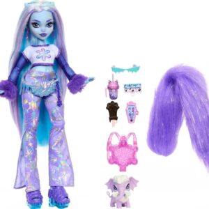 Monster High Doll, Abbey Bominable Yeti with Pet Mammoth Tundra & Accessories Including Furry Scarf & Snowflake Backpack