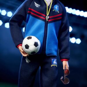 Barbie Signature Fashion Doll, Ted Lasso Wearing Blue Tracksuit with AFC Richmond Logo, Collectible in Displayable Packaging