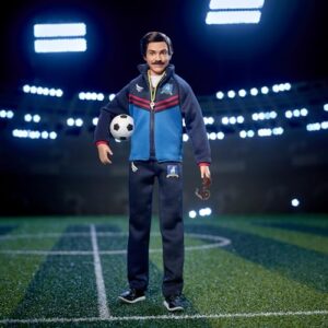 Barbie Signature Fashion Doll, Ted Lasso Wearing Blue Tracksuit with AFC Richmond Logo, Collectible in Displayable Packaging