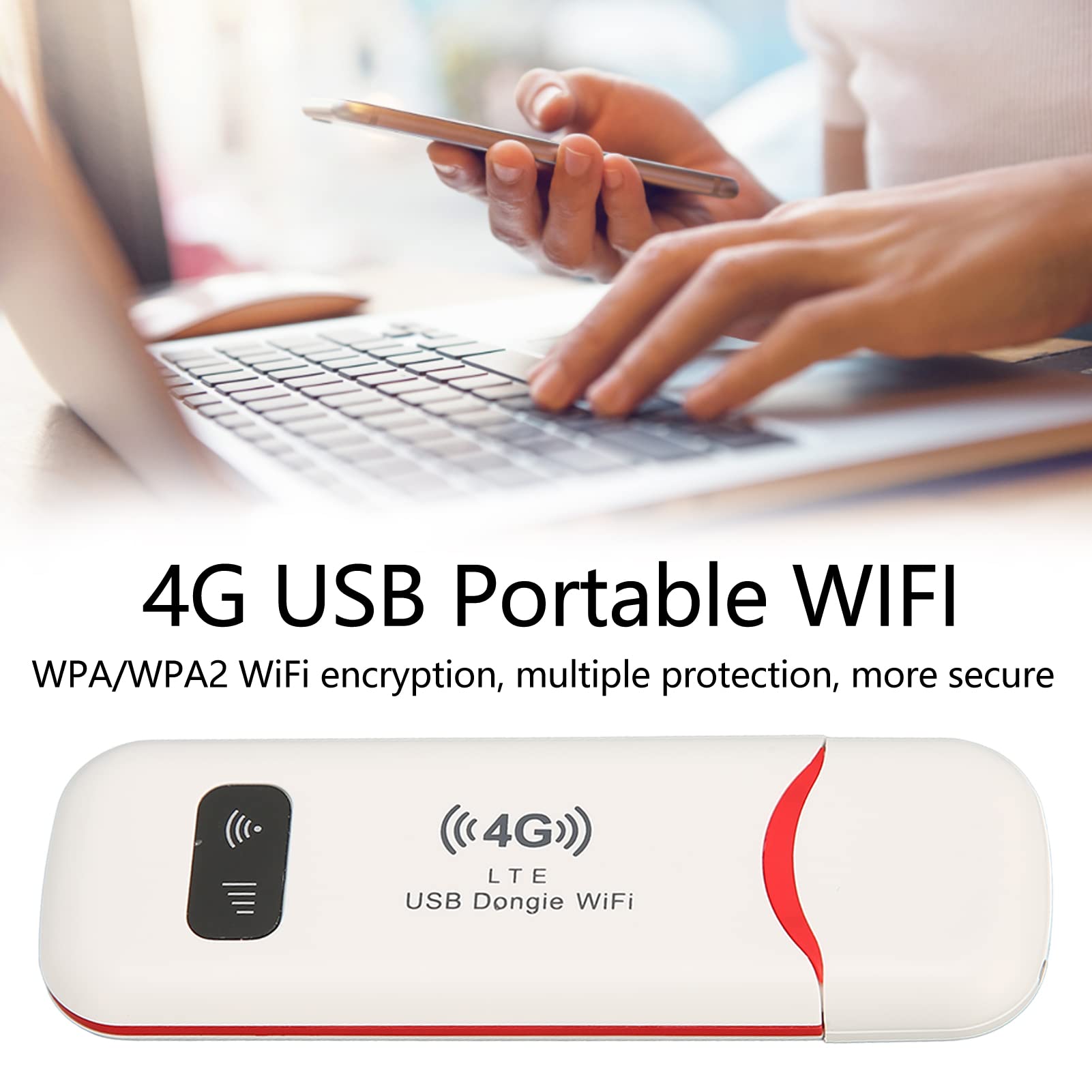 FOSA 4G LTE USB Portable Router, Pocket Mobile Hotspot with USB Powered, WPA WPA2 Encryption, Travel Hotspot