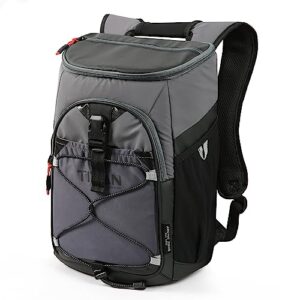 titan deep freeze backpack cooler - 24 can cooler bag insulation, sharkskin gray