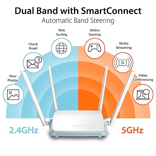 D-Link R12, Eagle Pro Ai Smart WiFi Internet Router (AC1200) - High Power Gigabit Ethernet Dual Band, Enhanced Parental Controls, Compatible with Alexa and Google