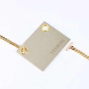 YESIKIMI Conversion Kit Compatible With YSL small card holder Felt Insert + 47" Gold Chain (beige)