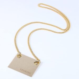 YESIKIMI Conversion Kit Compatible With YSL small card holder Felt Insert + 47" Gold Chain (beige)