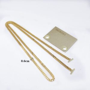 YESIKIMI Conversion Kit Compatible With YSL small card holder Felt Insert + 47" Gold Chain (beige)