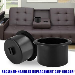 Waziaqoc 2PCS Recliner-Handles Cup Holder, Plastic Cup Holder Replacement Cup Holder Insert for Sofa Couch Table Rv Car Boat, Black