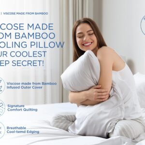 Nappler Cooling Pillow for hot Sleepers - Bed Pillows Queen Size Premium Set of 2 - Adjustable Shredded Memory Foam - Medium to Firm Pillows for Back, Stomach & Side Sleepers -Washable Cover