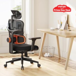 Newtral Ergonomic Desk Chair with Fully Adaptive Lumbar Support - Home and Ofiice Chair for Back Pain with 4D Armrest, Adjustable Headrest, Mesh Back, Tilt Lock, Computer Task Chair