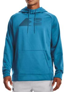 under armour men's armour fleece graphic hoodie pullover 1373404 (as1, alpha, m, regular, regular, radar blue/black-422, medium)