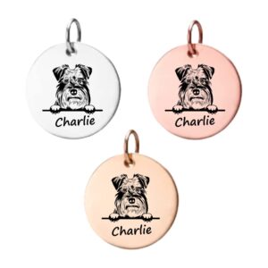 miniature schnauzer gifts, personalized miniature schnauzer charm, custom engraved dog charm, diy jewelry making, memorial keepsake for dog mom, dog lover gift