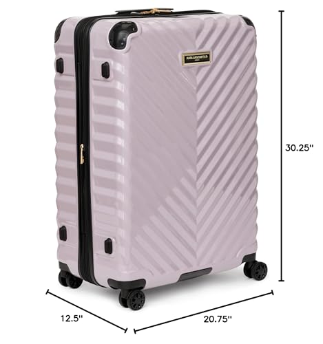 Karl Lagerfeld Paris Women's Suitcase Spinner Wheels Hardside, Lilac, One Size