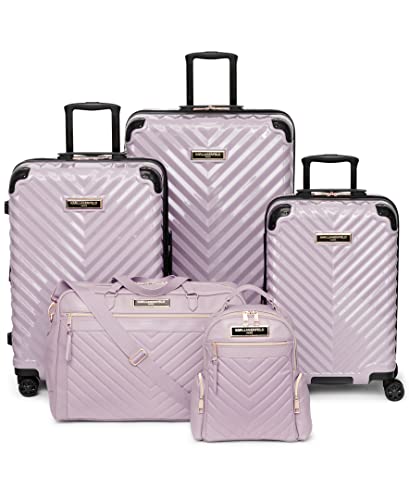 Karl Lagerfeld Paris Women's Suitcase Spinner Wheels Hardside, Lilac, One Size