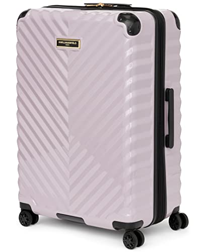 Karl Lagerfeld Paris Women's Suitcase Spinner Wheels Hardside, Lilac, One Size