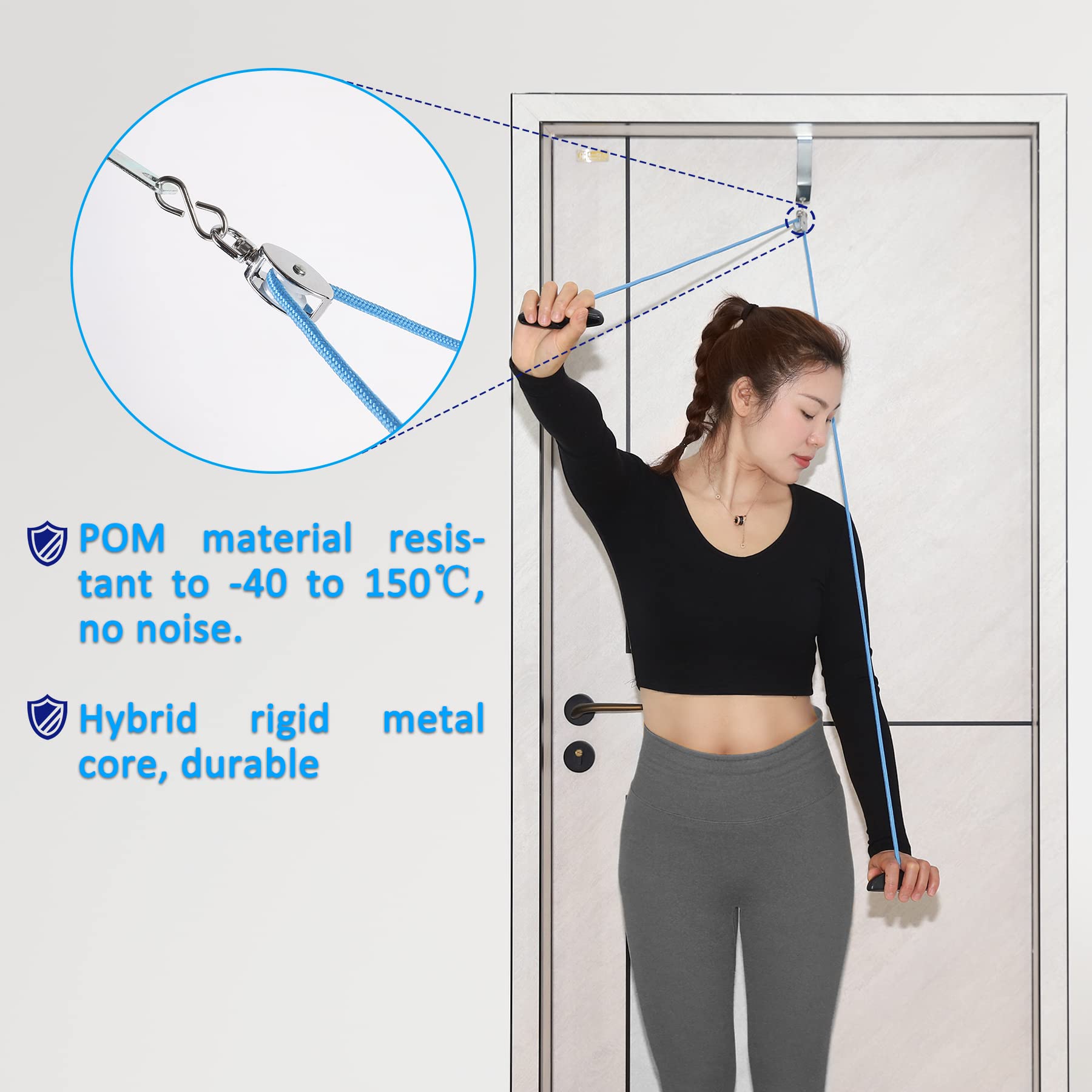 Shoulder Pulley Over The Door Physical Therapy System, Exercise Pulley for Physical Therapy, Alleviate Shoulder Pain and Facilitate Recovery from Surgery (Blue)