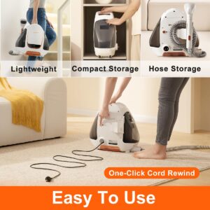 UWANT Portable Carpet & Upholstery Cleaner Machine, 12Kpa Strong Suction Small Handheld Cleaner, Lightweight Shampooer for Car, Auto Detailer, Pet Stains, Furniture, Couch, B100