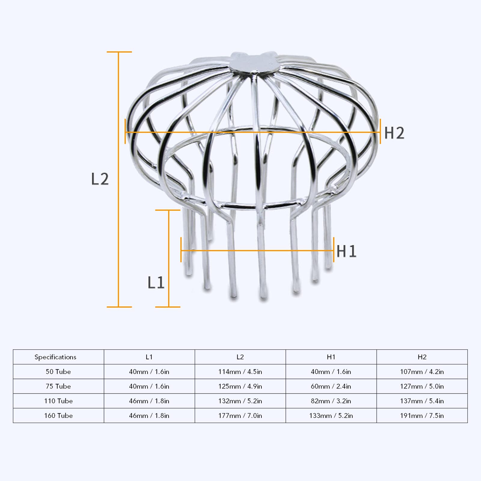 Garosa Roof Floor Drain Stainless Steel Outdoor Anti Blocking Line Cap Round Floor Net Cover Mushroom Type Drainage Gutter Guard Filte Drainage Leak Gutter Cleaning Tool Gutter Guard (50)