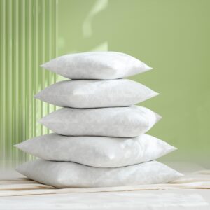 Dorrin Nessin 18x18 Feather Throw Pillows Inserts Set of 2 with 100% Skin-friendly Cotton Shell, Stuffer Bed and Couch Decorative Pillows - Indoor Decorative Feather Pillows