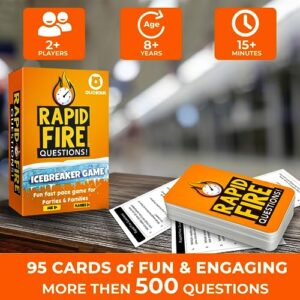 QUOKKA Family Conversation Cards - Icebreaking Talking Topics Board Game for Kids 8-10 Year Olds - Getting to Know You | 500 Fun Questions | Answer in 1 Min - Family Game Night with Teens & Adults