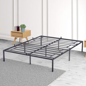 Alkmaar Queen Bed Frame,14 Inch Black Metal Queen Bed Frame,No Box Spring Needed Queen Size Platform Bed Frame (Queen)