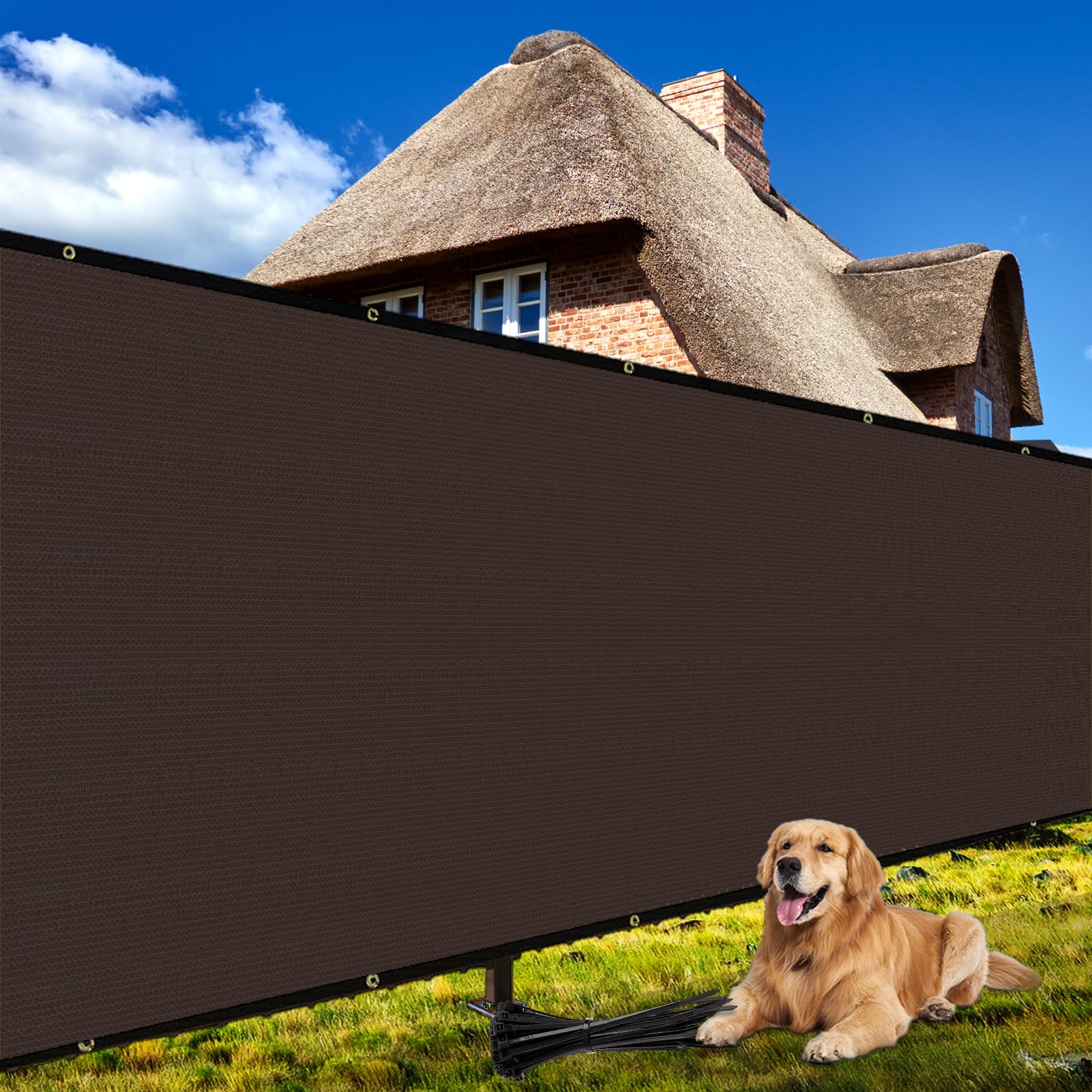 Shade&Beyond 6' X 25' Fence Privacy Screen Heavy Duty 170 GSM Fencing Mesh Shade Net Cover for Wall Garden Yard Backyard Indoor Outdoor Home Decoration, Brown