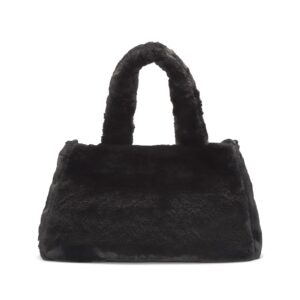 Nike Sportswear Faux Fur Tote Bag Purse (10L) (Black/Sail)