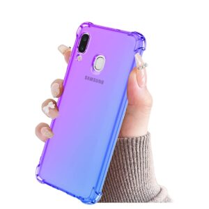 KOARWVC Case for Galaxy A40 Case,Samsung A40 SM-A405F Case, Crystal Clear Case Gradient Slim Anti Scratch TPU Shockproof Protective Phone Cases Cover for Samsung Galaxy A40 (Purple/Blue)